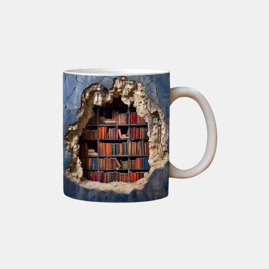 Mug 3D SheremArt Inspiré Bibliothèque Avec Design Livre Pour Amoureux De Lecture Mug Electro Paris A