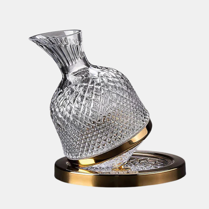 Carafe En Verre De Cristal Tournante À 360° Pour Vin Et Boissons Élégantes Decanters Electro Paris Or