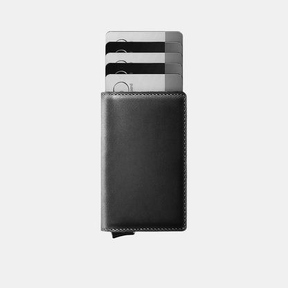 Swallet Portefeuille En Cuir Premium RFID Avec Mécanisme À Bouton Et Grande Capacité Black Friday Deal Wallet Electro Paris Noir