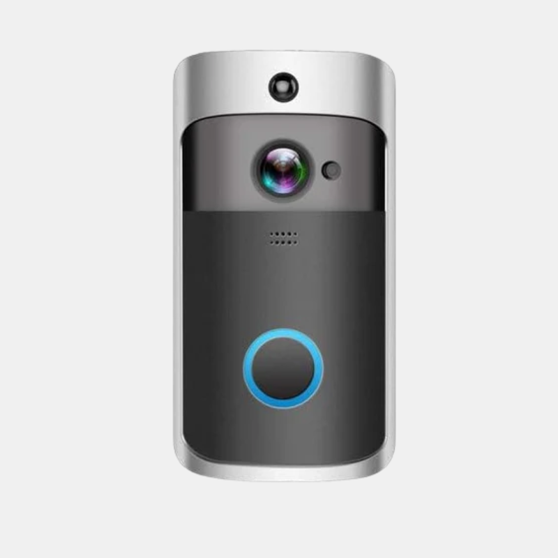 Sonnette Vidéo Sans Fil HD WiFi Avec Vision Nocturne Et Interphone Pour Sécuriser Votre Entrée À Distance Doorbell Electro Paris Noir