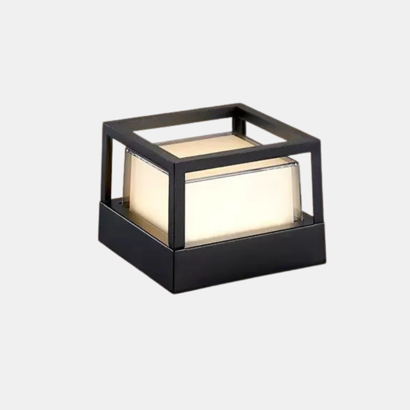 Lumière de Jardin Cylindrique en Aluminium – Éclairage Extérieur Étanche LED Outdoor Lights Electro Paris Carré - Sans cache Lumière chaude (3000K) Petit