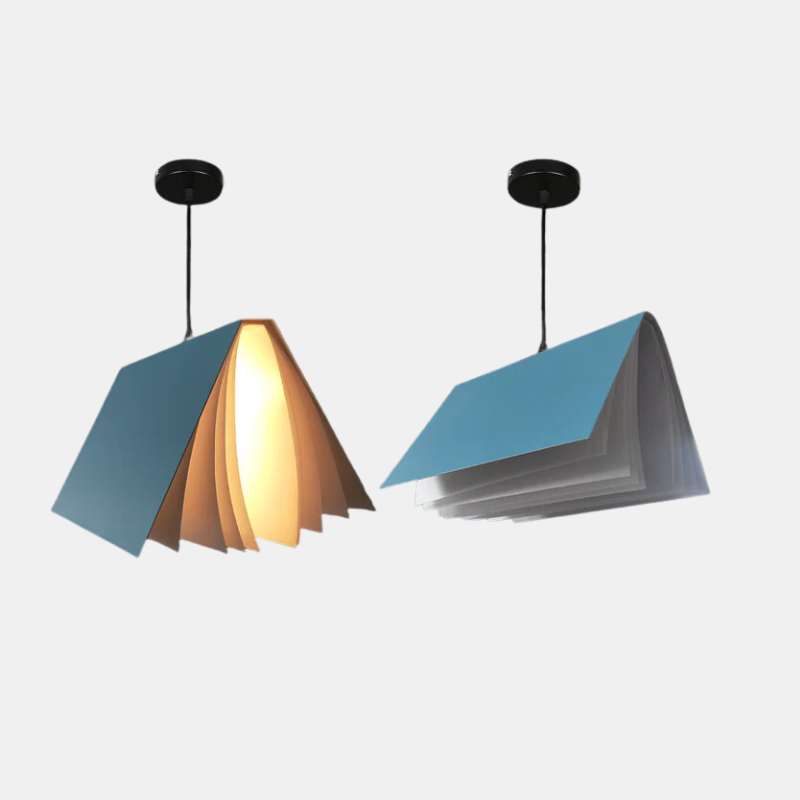 Suspension Livre Volant en Métal et PVC – Luminaire Suspendu Moderne Lumière Ceiling Light Electro Paris