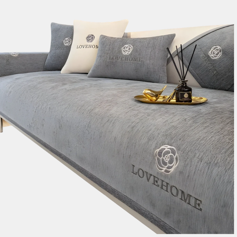 Housse De Canapé Moderne Antidérapante En Tissu Doux Pour Protection Et Style Quotidiens Sofa Cover Electro Paris Gris foncé 70x70cm