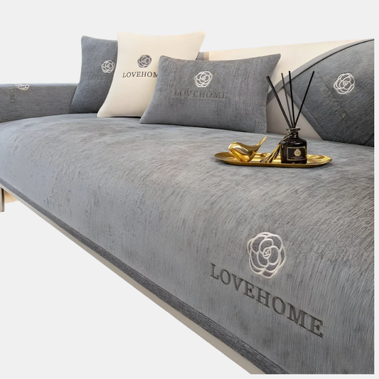 Housse De Canapé Moderne Antidérapante En Tissu Doux Pour Protection Et Style Quotidiens Sofa Cover Electro Paris Gris foncé 70x70cm