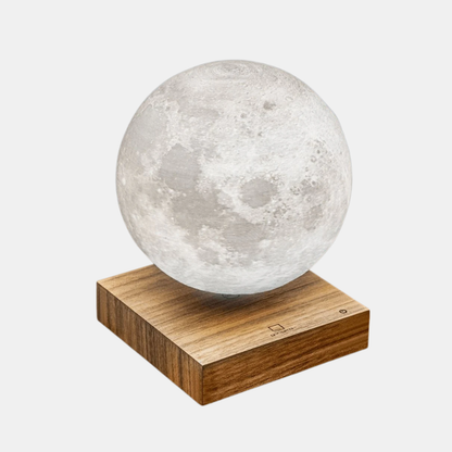 Lampe De Lune Magnétique 3D Flottante Avec Socle En Bois Naturel Table Lamp Electro Paris Marron clair