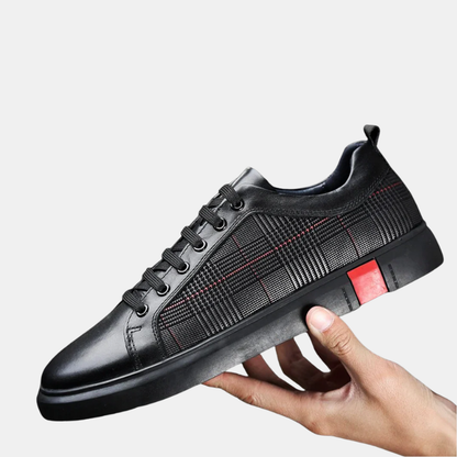 Baskets En Cuir Haut De Gamme Avec Design À Carreaux Pour Un Style Urbain Élégant Sneakers Electro Paris Noir 40