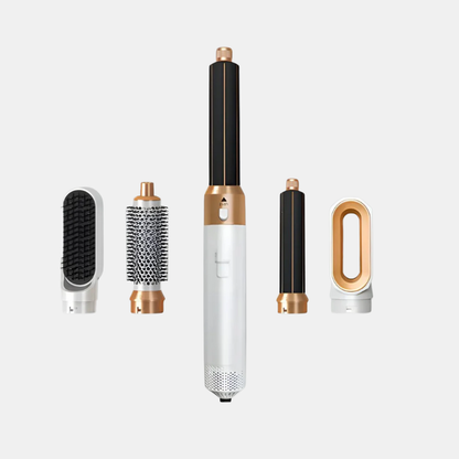 Brosse Coiffante 5 En 1 Avec Effet Coanda Et Technologie Ionique Pour Séchage Et Boucles Beauty & Care Electro Paris Blanc