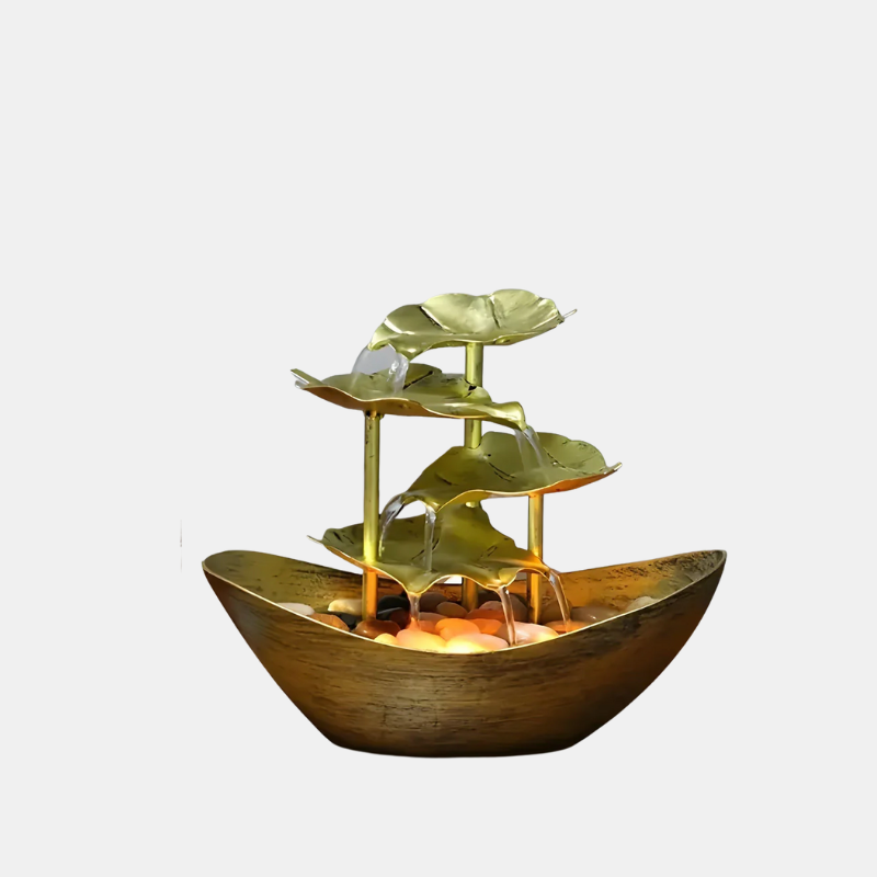 Tischbrunnen Avec LED – Fontaine De Table Vintage En Forme De Feuille En Métal Water fountain Electro Paris
