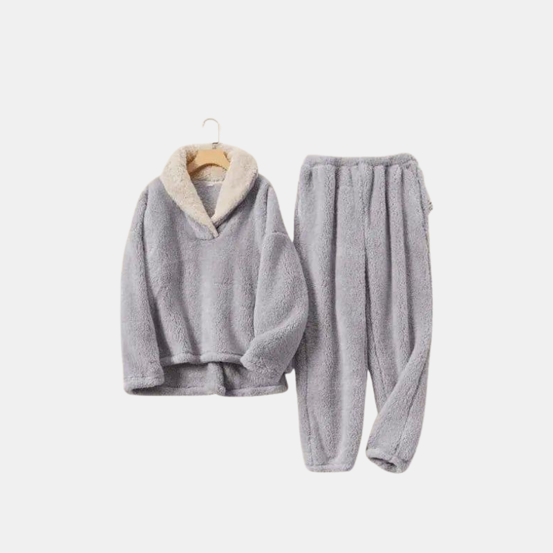 Pyjama En Polaire Sherpa – Confortable, Chaud Et Douillet Pour Les Soirées Froides Pajama set Electro Paris Gris S