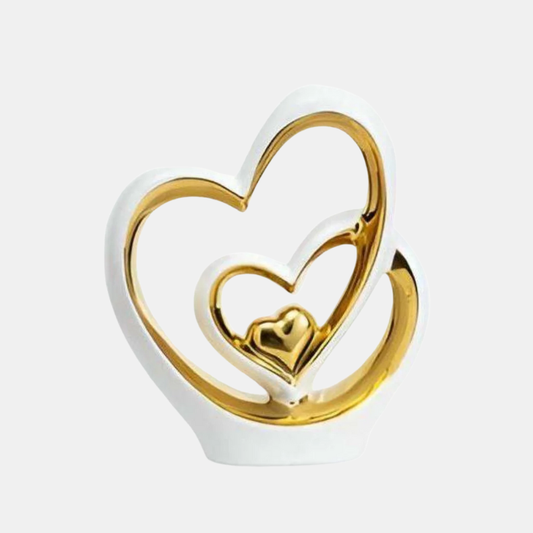 Dekofigur Doppelherz – Ornement Romantique En Porcelaine Pour Mariage Et Salon Figurines décoratives Electro Paris Blanc Or