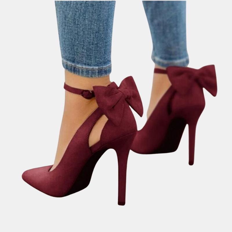 Chaussures À Talons Nouées Pour Femmes Alliant Élégance Intemporelle Et Confort Quotidien High heels Electro Paris Vin Rouge 35