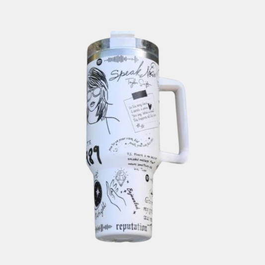 Tasse Isolante Taylor Swift Édition Limitée Pour Boissons Chaudes Et Froides tumbler Electro Paris Blanc