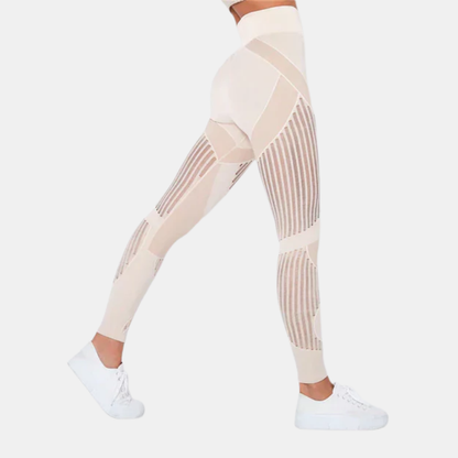 Leggings De Compression Anti-Cellulite Pour Femme Pour Tonifier Et Raffermir La Peau Leggings Electro Paris Beige XS