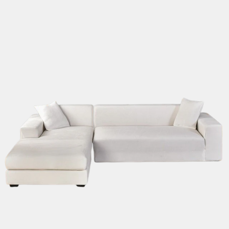 Housse de Canapé Universelle Complète Avec Protection Anti-Taches Et Élégance Maximale Sofa Cover Electro Paris White 1 seat (90 to 140 cm / 35.44 to 55.12 Inch)