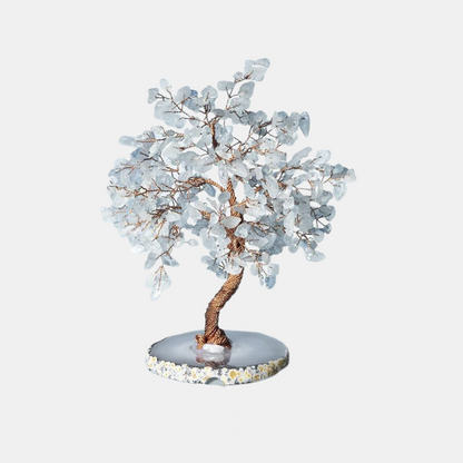 Arbre Décoratif En Pierre D’Aigue-Marine Pour Apaiser L’Esprit Et Harmoniser Votre Espace Home Decoration Electro Paris Blanc