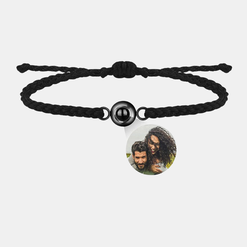 Bracelet Photo Personnalisé Avec Gravure Unique Pour Garder Vos Souvenirs À Votre Poignet Bracelets Electro Paris Noir / Noir