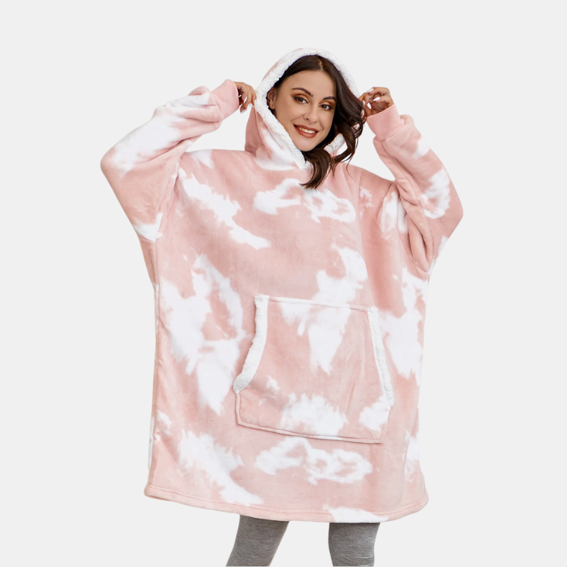 Couverture À Capuche Ultra Douce En Polaire Et Laine Pour Confort Et Chaleur À La Maison Black Friday Deal Loungewear Electro Paris Rose lavée et Wit