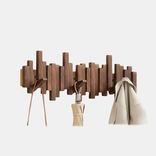 Kapstok Piano en Bois – Étagère Murale Élégante pour Vestes et Manteaux Home & Decoration Electro Paris Bois de noyer 3 crochets
