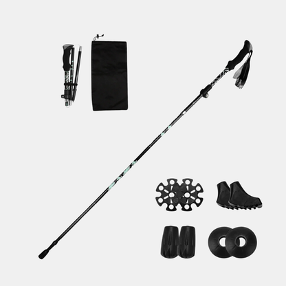 Bâton De Randonnée Rétractable Automatique Premium Pour Aventures Et Sécurité Sur Tous Les Sentiers Walking stick Electro Paris Noir