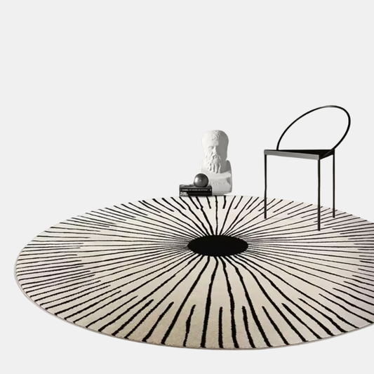 Tapis Rond Minimaliste Moderne Pour Décoration Contemporaine Et Intérieurs Harmonieux Rugs Electro Paris Blanc