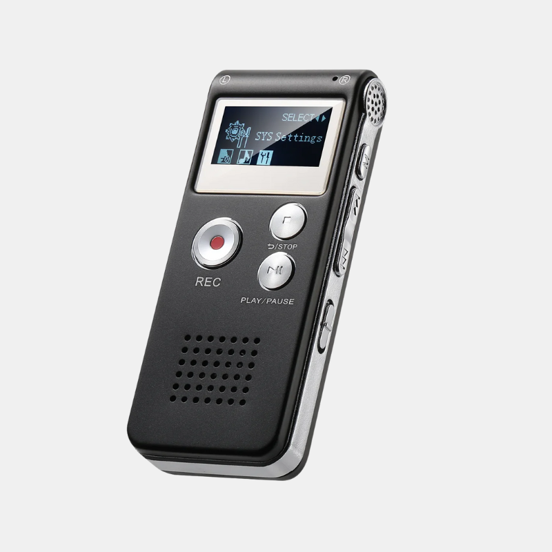 Mini Enregistreur Vocal Compact Avec Détection Automatique Du Son Pour Cours Et Prises De Notes Voice recorder Electro Paris Gris 8 GB