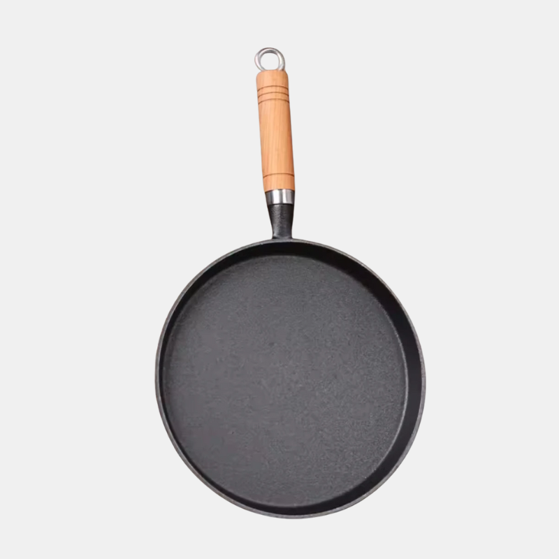 Poêle En Fonte De 26 cm Pour Cuisson De Chapati, Roti Et Autres Pains Plats Avec Répartition Uniforme De La Chaleur Cooking pan Electro Paris Noir