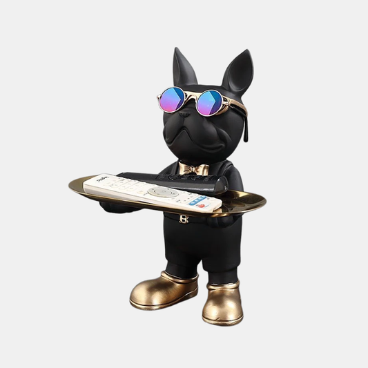 Statue De Bouledogue Français En Résine Et PVC Pour Décoration Intérieure Élégante Figurines et Statues Electro Paris Noir debout