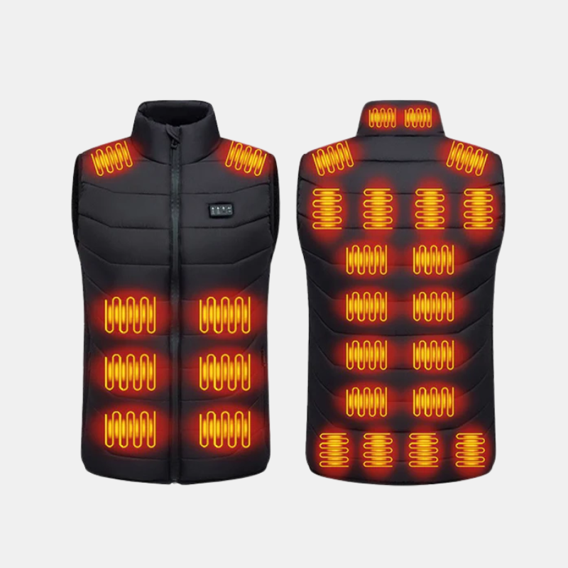 Gilet Chauffant USB Rechargeable Avec 28 Zones De Chauffe Et 4 Niveaux De Température Pour Hiver Heating vest Electro Paris Noir S