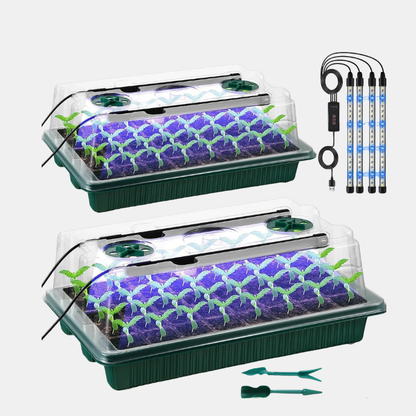 Plateaux Germinateurs À Dôme Haut Avec Lumières LED Pour Jardinage Intérieur Et Début Des Semis Seed tray Electro Paris Vert