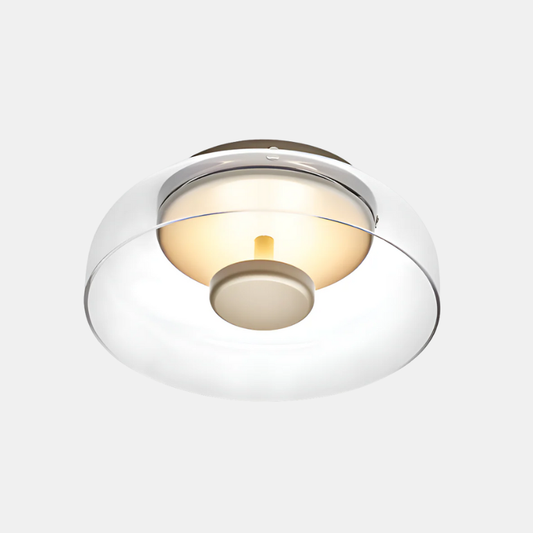 Plafonnier LED Moderne Avec Abat-Jour En Verre Pour Une Lumière Élégante Et Confortable Ceiling Light Electro Paris Gris fumé Blanc froid