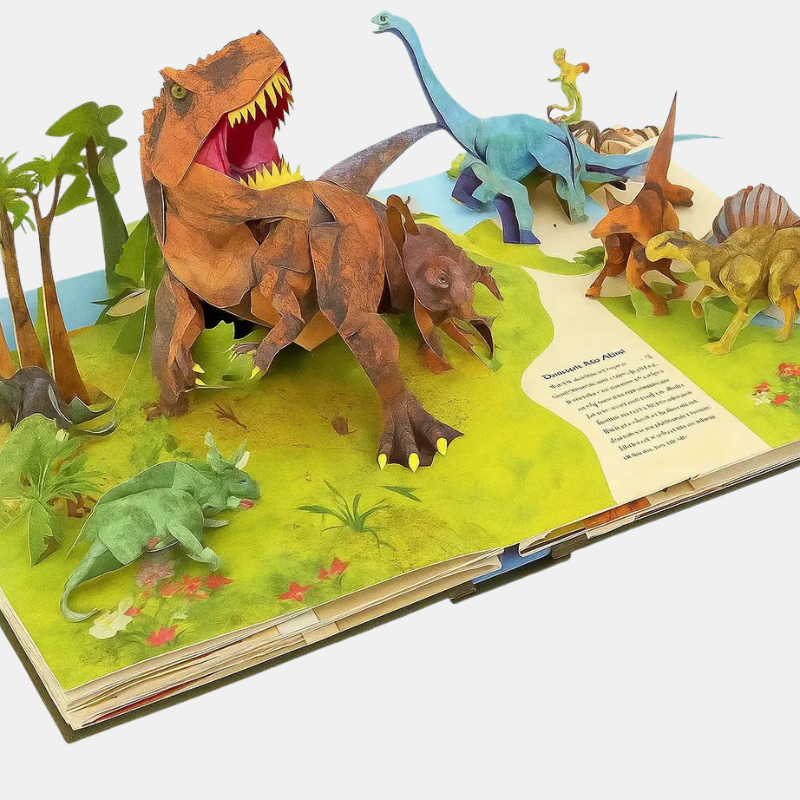 Livre Pop Up Dinosaure 3D Pour Une Découverte Immersive De L’Univers Préhistorique Pop up book Electro Paris Marron