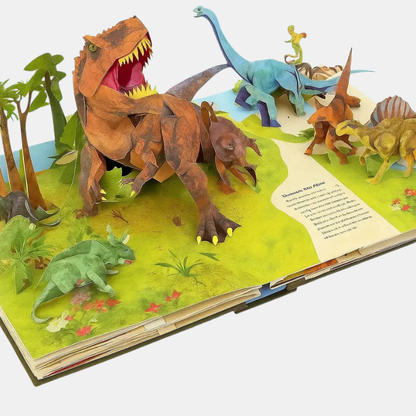 Livre Pop Up Dinosaure 3D Pour Une Découverte Immersive De L’Univers Préhistorique Pop up book Electro Paris Marron