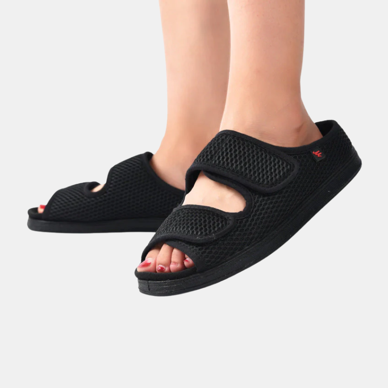 Chaussures Larges Confortables Pour Pieds Sensibles Et Gonflés Inspirées Des Besoins Diabétiques Slippers Electro Paris Noir 40