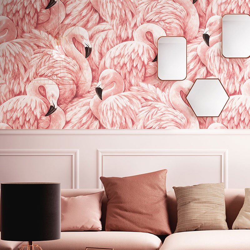 Rouleau de Papier Peint Tropical Flamant Rose – Décoration Vibrante pour Chambre de Fille Décor Electro Paris