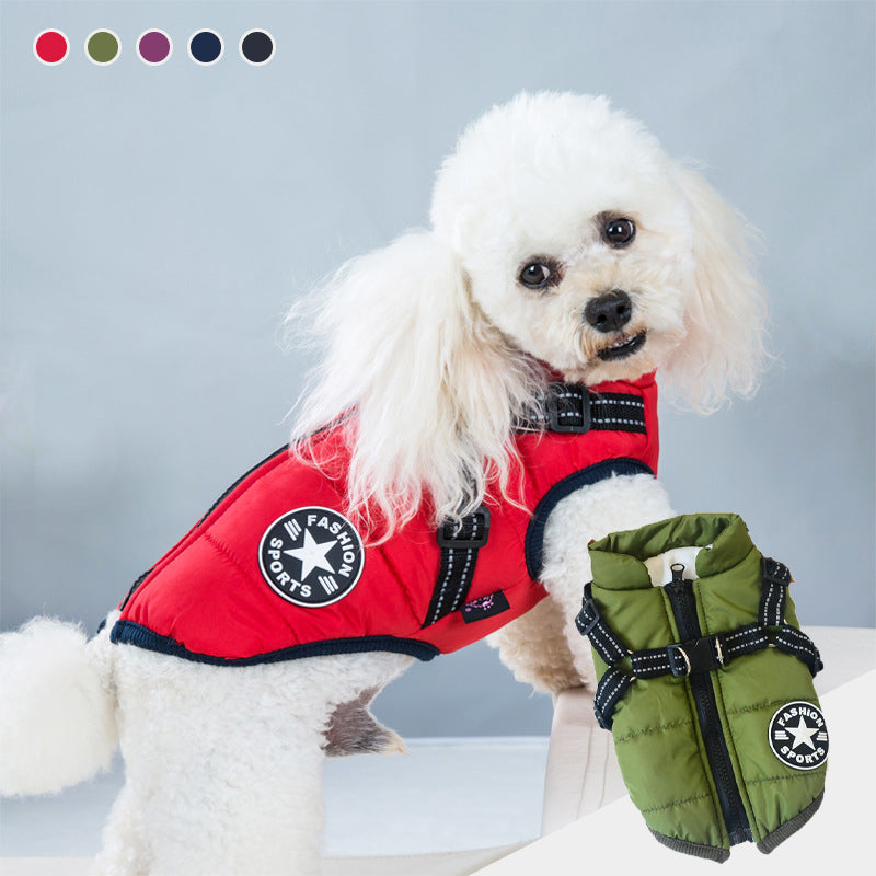 Veste Pour Chien Imperméable Et Chaude Pour L’Hiver Avec Harnais Intégré Pet Accessories Electro Paris