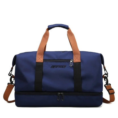 Sac De Sport Multifonction Avec Compartiment À Chaussures Et Espace Pour Vêtements Mouillés Black Friday Deal Travel bag Electro Paris Bleu