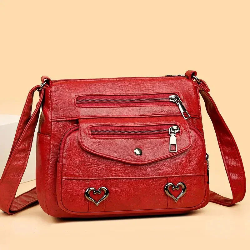 Sac En Cuir Pour Femme – Charme Vintage et Douceur Naturelle Women's bag Electro Paris Rouge