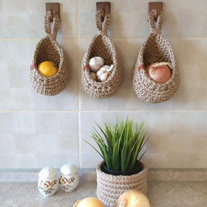 Paniers De Rangement Suspendus Tissés À La Main Pour Cuisine, Fruits Et Légumes Avec Style Rustique Storage Baskets Electro Paris