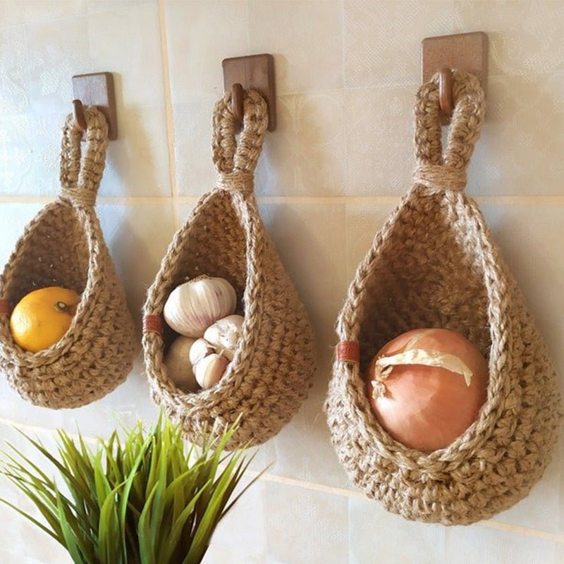 Paniers De Rangement Suspendus Tissés À La Main Pour Cuisine, Fruits Et Légumes Avec Style Rustique Storage Baskets Electro Paris M